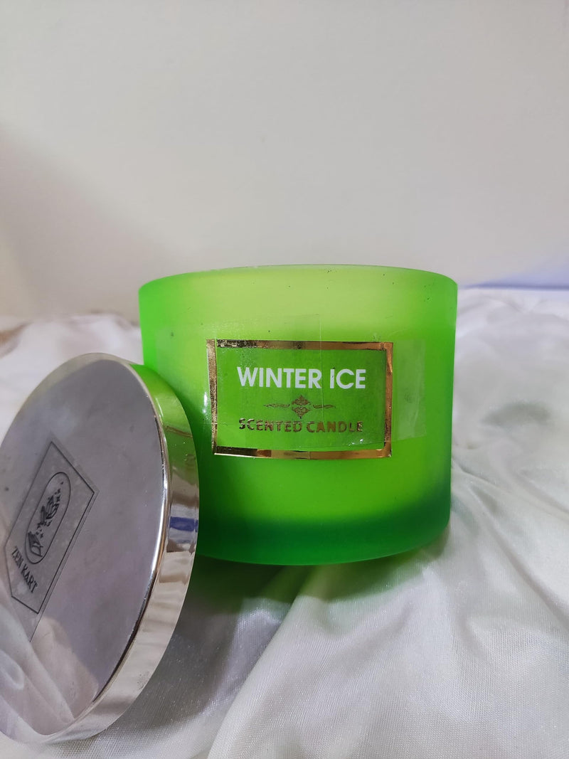 3 Wick Candle | Aroma Candles for Home Decoration | Scented Candle |Long Lasting Premium Candles | Gift | diwalik Gift Box (Winter Ice)