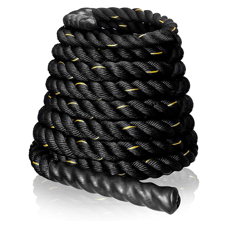 SQUAREFIT - Battle Rope 40 Feet Black| Home Exercise PVC Battle Rope | Unisex Adults Gym Battle Rope | Professional Gym Battle Rope