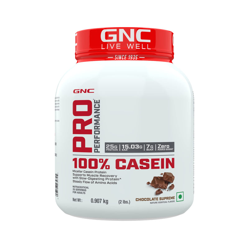 GNC Pro Performance Power Protein| Double Rich Chocolate | 4 lbs & 100% Micellar Casein | | 25g Protein | 15g EAA | 7g BCAA | Chocolate Supreme | 2 lbs COMBO