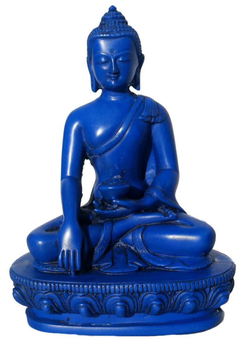 mytibetshop Blue Lapis Earth Touching Buddha Statue for Meditation, Alter and Peace and Prosperity