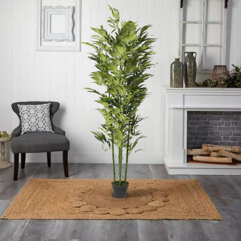 ARICKDECOR Bamboo Artificial Tree, 6ft Fake Bamboo Silk Plant with Basket, Tall Faux Trees in Pot for Restaurant Home