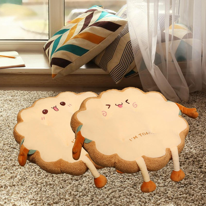 CALANDIS® Bread Toast Cushion Stuffed Pp Cotton Lovely Plush Pillow for Sofa Room Dorm A | 1 Simulation Bread Toast Cushion