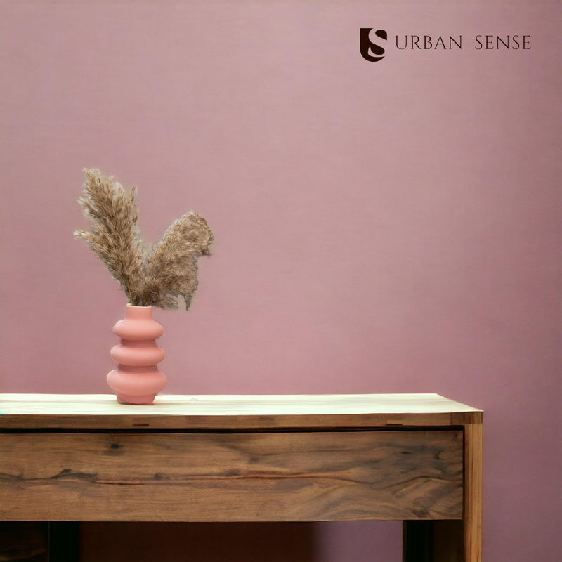 URBAN SENSE™ | Ceramic Wave Vase - Modern Designer Flower Vase for Home Decor - Unique Hollow Vase Design - Ideal Gift for Living Room, Bedroom, and Centerpiece (Blush Bloom)