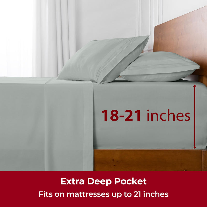 Mellanni Extra Deep Pocket California King Sheet Set - 4 PC Iconic Collection Bedding Sheets & Pillowcases - Luxury, Ultra Soft, Cooling Bed Sheets - Extra Deep Pocket up to 21" (Cal King, Spa Mint)