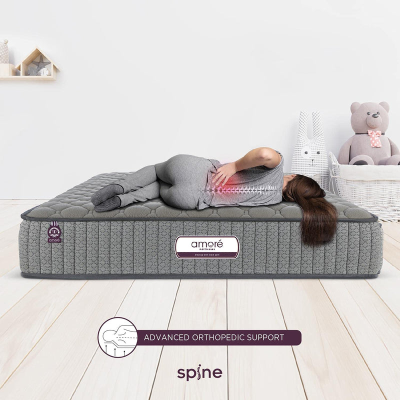 Amore Spine Memory Foam King High Resilience (HR),Rebonded Foam Orthopedic Mattress72x48x6