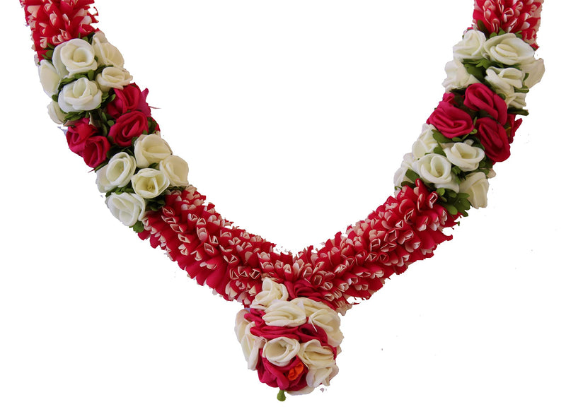 Daedal crafters - Rajanigandha Bridal Garland With Pink And White Rose Dc317P, 12 MM