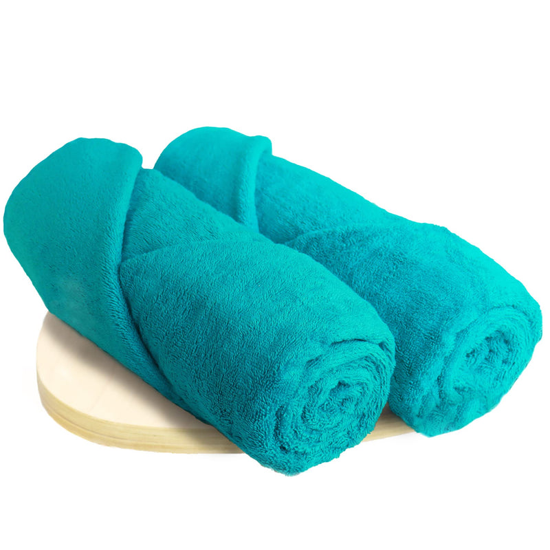 Heelium Bamboo Bath Towel, Super Absorbent & Soft, Antibacterial, 600 GSM, 55 inch x 27 inch, Pack of 2, Teal