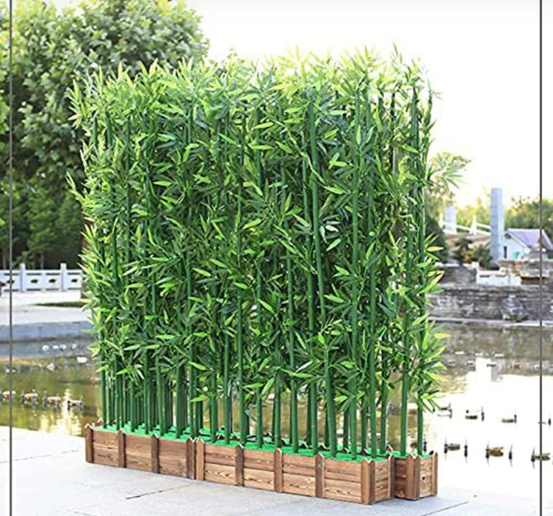 VRB DecTM Artificial Bamboo Tree Plant Leaves Sticks Original Bamboo and Polyester Without Pots (Approx Height : 5 Feet Each) (Pot NOT Included) (Pack of 2 PCS)