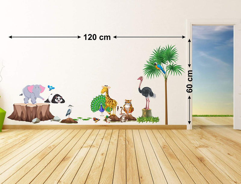 Tuffuk Wild Animals Large Vinyl Wallstickers for Home Decorations (120 x 60 cm)5TZ367