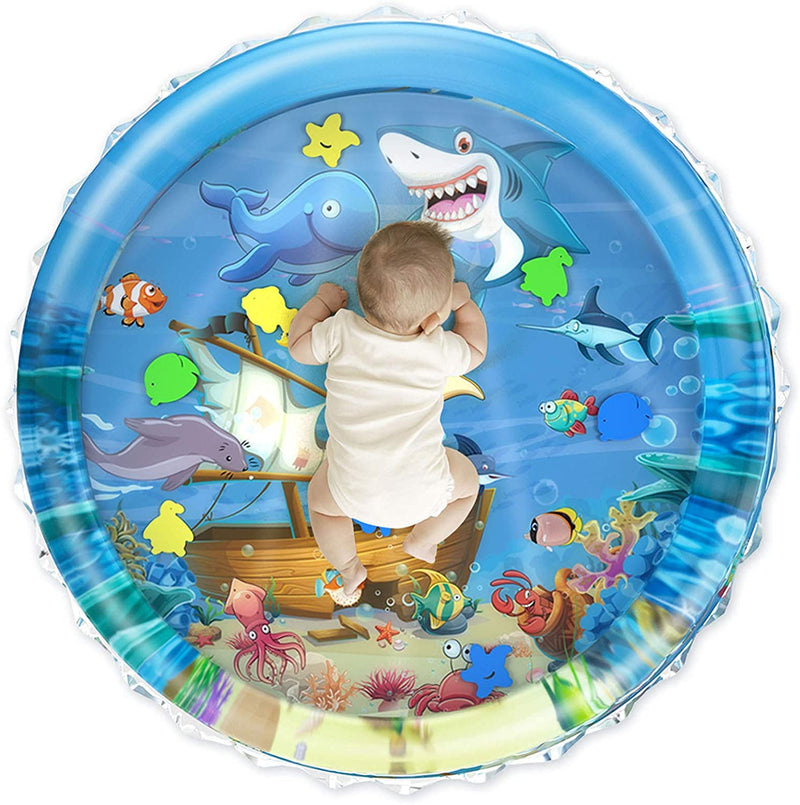 Gopendra Baby Inflatable Tummy Time Water Play Mat | Infant Baby Water Mat Toys | for Upto 12 Months Newborn Babies | Toddler, Boy & Girl | Blue | Pack of 1