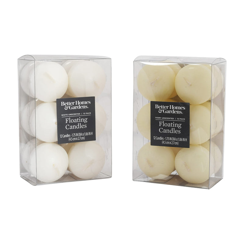 AURA Floating Nuggets Ivory & White Candle - Pack of 24