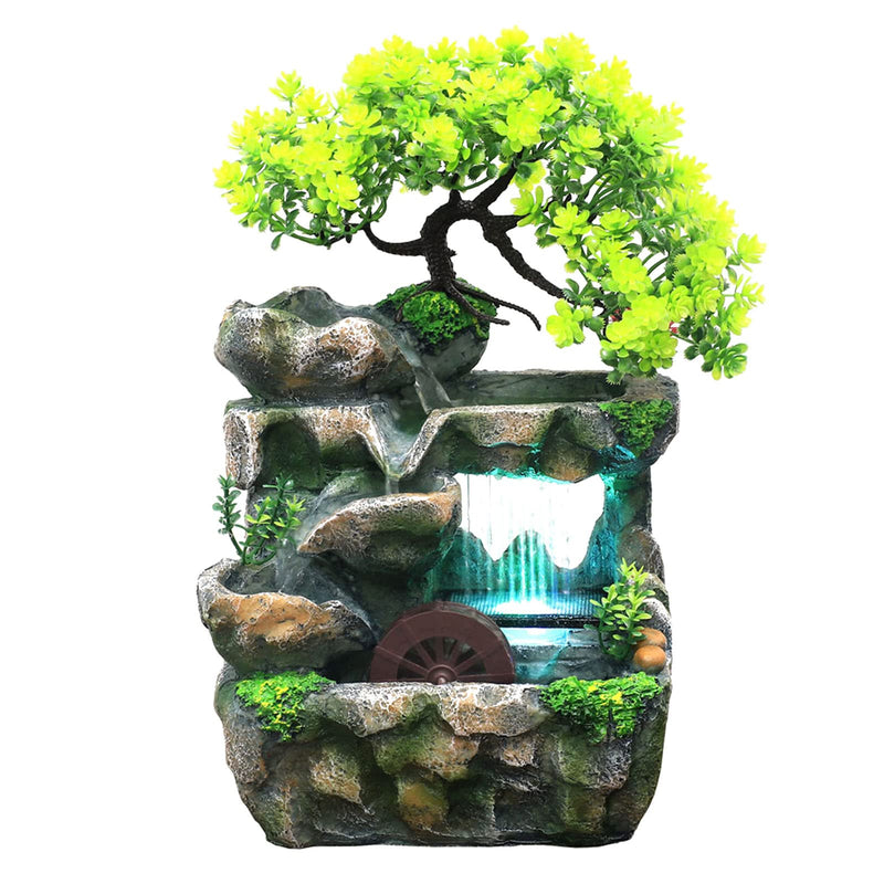 ATORSE® Indoor Water Fountains Rockery Tabletop Waterfall Fountain Decoration