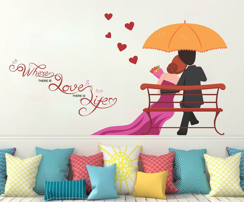 Wallstick Love Couples with Quotes wallstickers (Vinyl 100 cm x 55 cm)