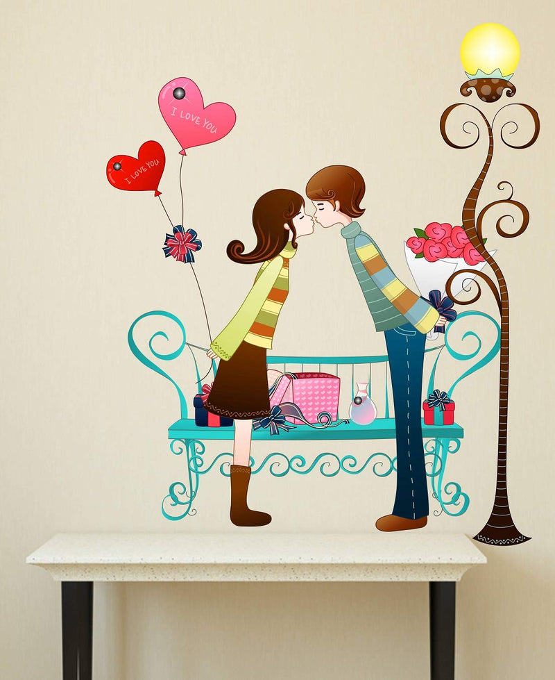 Tuffuk Love Couple Large Vinyl Wallstickers for Home Decorations(60 cm x 70 cm)5TZ059