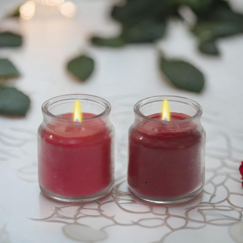 TAHA VENTURES Scented Strawberry Candles for Home Décor, Meditation, Spa, Festival |Soy Wax |240 Grams Each Set of 2