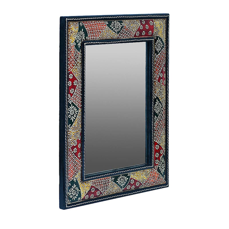 DESERT ART MDF 12 x 16 Inch Hand Painted Framed Rectangle Mirror (33.02 X2.54 X40.64) CM