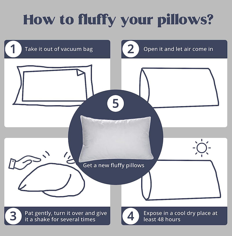 Cushio® White Fibre Pillow - 27"x16" (Set of 4) - Enhance Your Sleep Quality Wake Up Refreshed