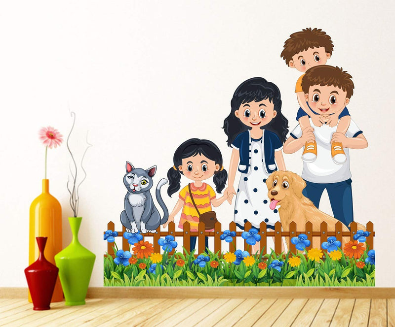 Tuffuk Happy Family Large Vinyl Wallstickers for Home Decorations(70 cm x 60 cm)5TZ0174