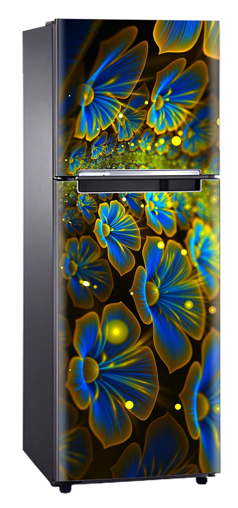 DivineDesigns™ Yellow Purple Shining Flowers Fridge Sticker