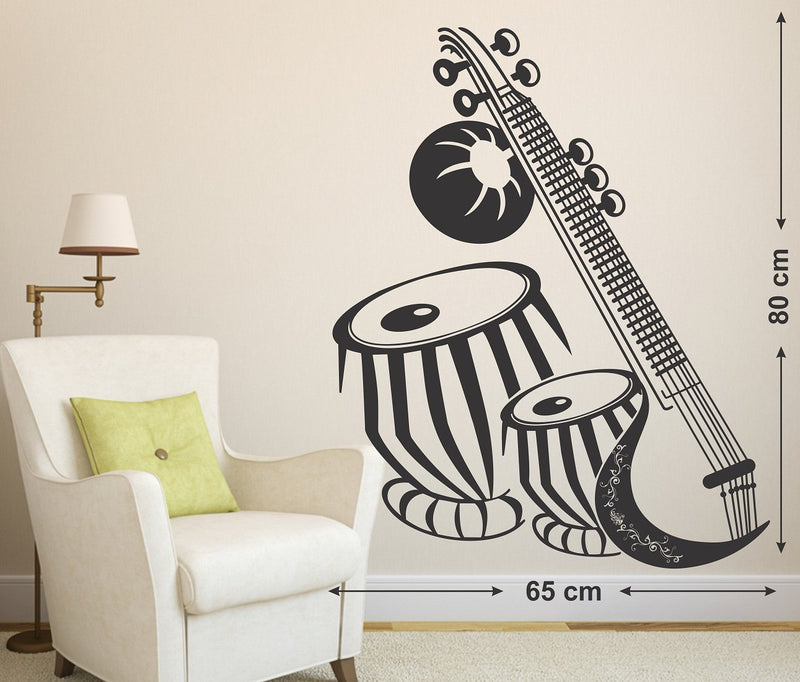 Wallstick 'Musical Instruments' Wall Sticker (Vinyl, 49 cm x 4 cm x 4 cm)