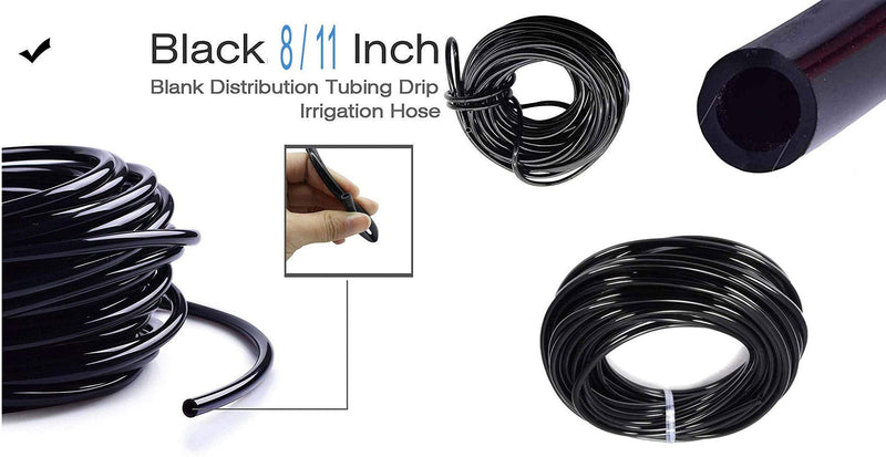 DIY Crafts Drip Irrigation Irrigation 8/11mm Hose 3/8 Inch Drip Garden Hose Watering and Irrigation Agriculture Pipe for Your Gardening Filers DIY Works (2 Mtr Meter, Black)