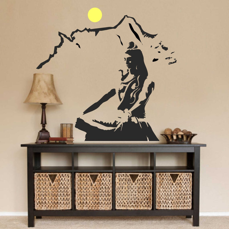 Asmi Collections PVC Wall Sticker Beautiful God Shiva on Kailash