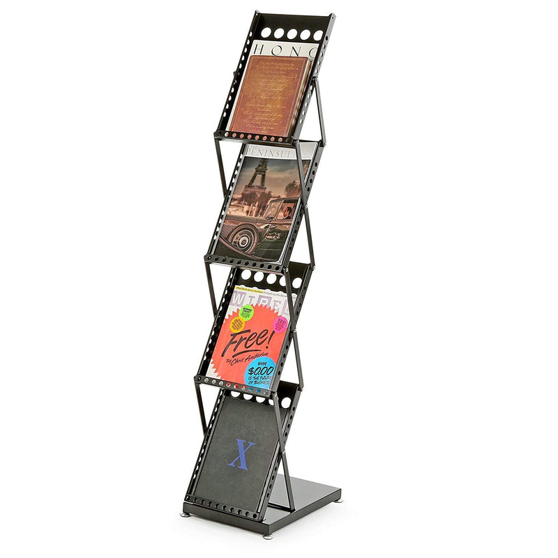 Elegante Steel Magazine Holder Rack Display Stand ( Black )