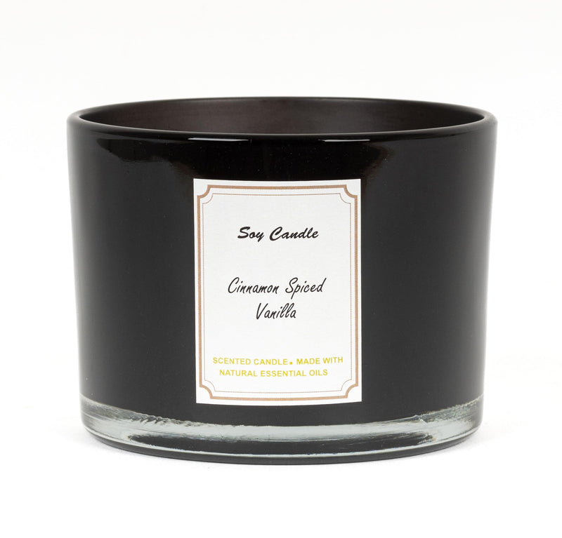 Stone & Feather Highly Scented Luxury Organic Candle 3 Wick, Cinnamon Spiced Vanilla. Soy Wax, Long Burning Time- 26 Hours, for Home Decoration, Aromatherapy, Wedding Gifts, Diwali.