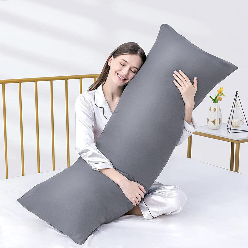 ATOOTFUSION Polyester Soft Pillows Set for Sleeping Ultra Soft Bed Pillow Fluffy Luxurious Grey Pillows Hug Pillows Body Pillow 01 Count (Body Pillow, 20X54 Inch)