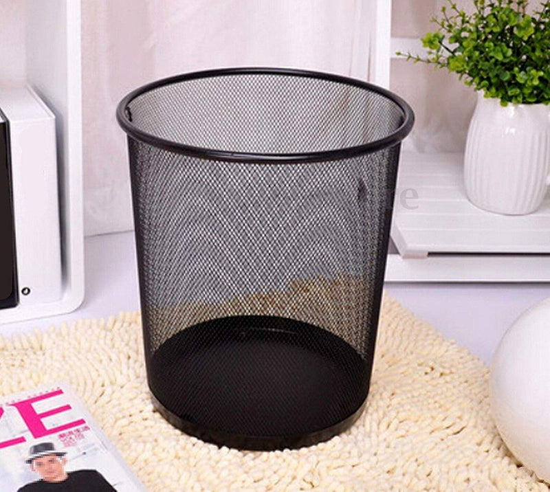 VeleSolv (Pack of 2 Metal Mesh Dustbin for Office use & Home/Multipurpose (Large, Black)