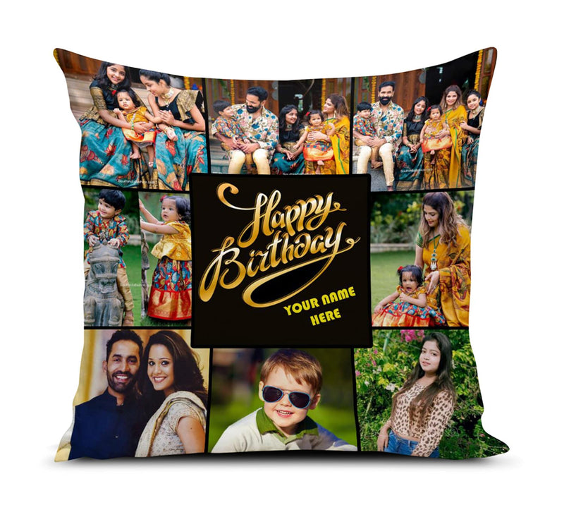 MUKESH HANDICRAFTS Photo Cushion/Pillow for Gift to Husband,Wife,Mother,Father,Girl, Boy,Best Friend On Birthdays,Valentine,Rakhi with Filler 12X12 Inches, Multi, Style 34(Polyester)