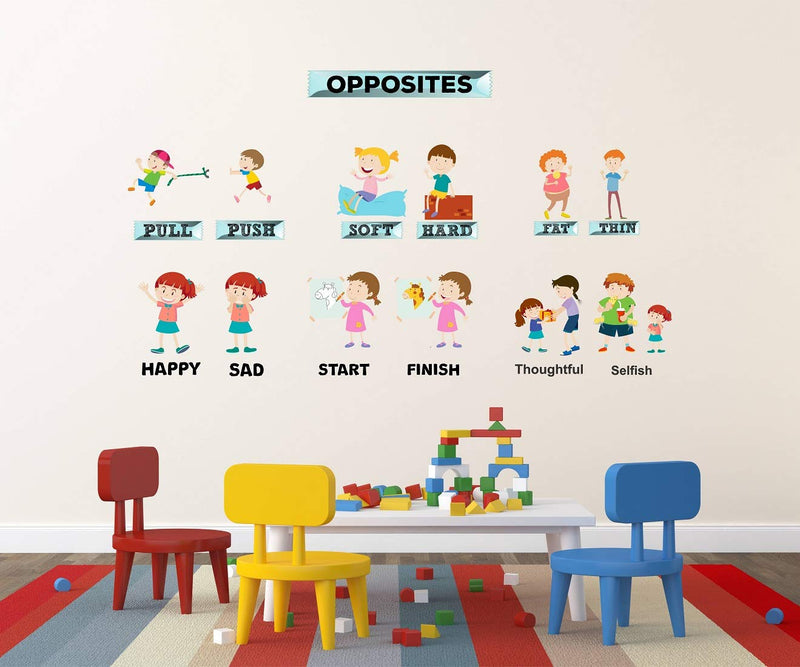 Tuffuk Opposites Large Vinyl Wallstickers for Home Decorations (100 cm x 50 cm)5TZ107