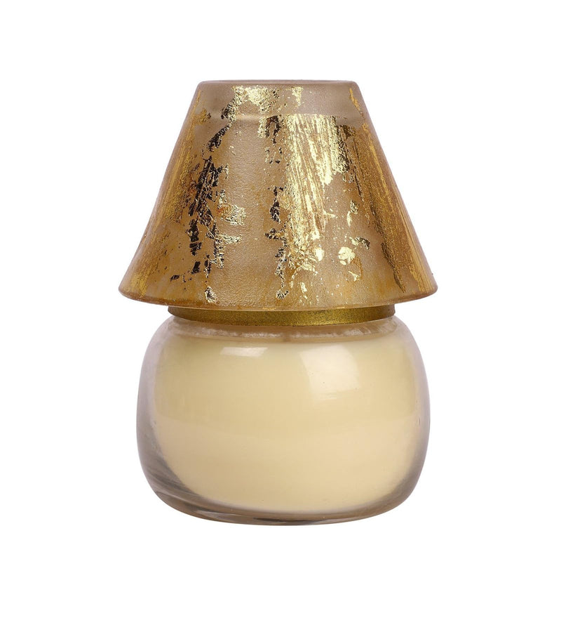 State Art India Lamp Shade Candle in Vanilla Caramel Aroma- 150gm- Burn time 24hrs Candle (Gold, Beige, Pack of 1)