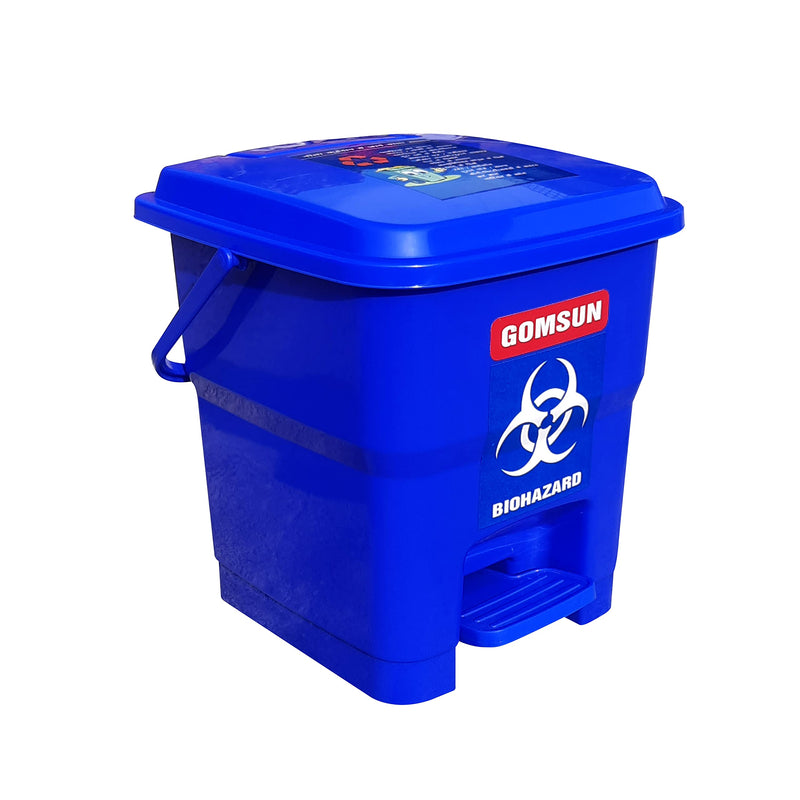 GOMSUN 12 L BIO HAZARD/BIO MEDICAL WASTE PEDAL DUSTBIN COLOR CODED (RED+YELLOW+BLUE IN PACK OF 3)