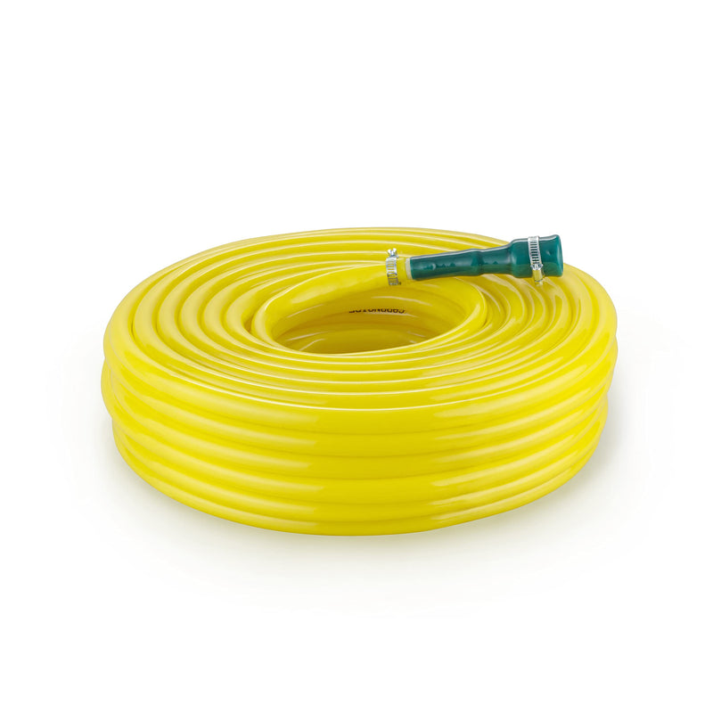 Garbnoire 15 Meter 0.5 Inch PVC Yellow Water Pipe| Lightweight, Durable & Flexible| Hose with Accessories Connector & Clamps| Watering Garden, Cleaning, Outdoor-Indoor Use (15 Meter (49.21 Feet))