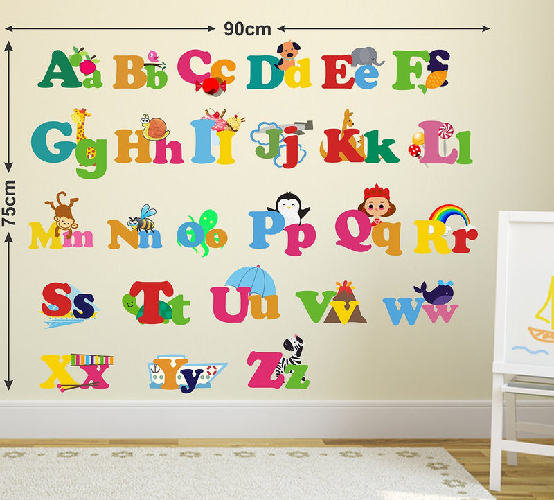 Wallstick 'Colorful Alphabets' Wall Sticker (Vinyl, 49 cm x 4 cm x 4 cm)