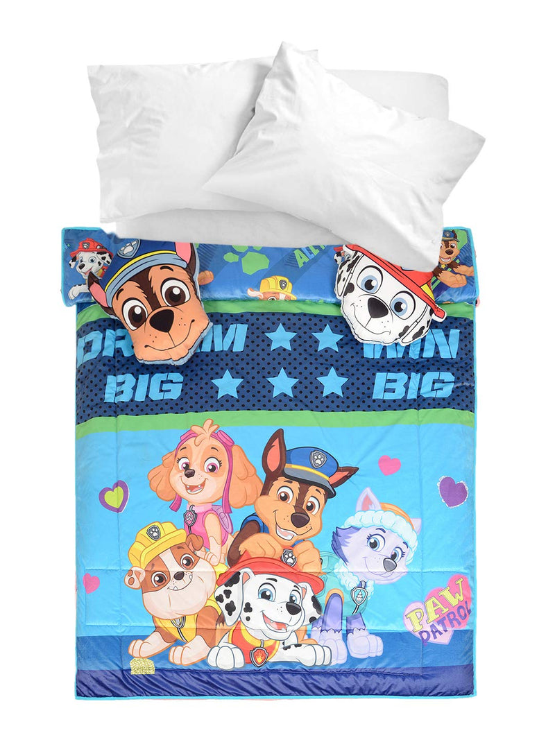 Saral Home Paw Patrol Velvet & Cotton AC Quilt with 2 Cushions (Multicolor, 135X210 CM)