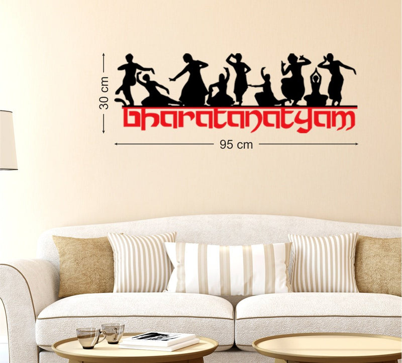 Wallstick ' Bharatanatyam ' Wall Sticker (Vinyl, 95 cm x 30 cm, Multicolor) 57-WL-0040