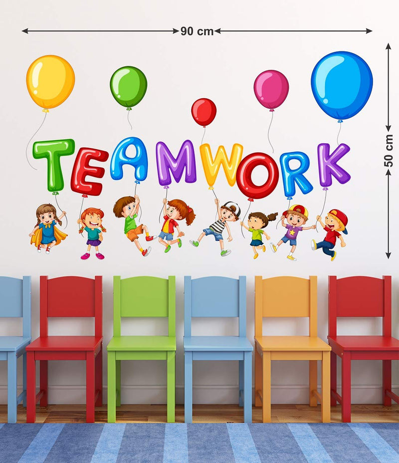 Tuffuk Team Work Large Vinyl Wallstickers for Home Decorations(90 cm x 50 cm)5TZ0145