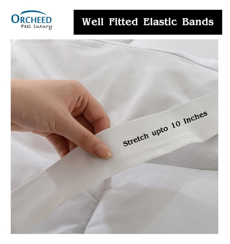 Orcheed Super Soft 500 GSM Polycotton Mattress Padding/Topper (White, 6ft x 6.5ft, King, 72x78 Inch)