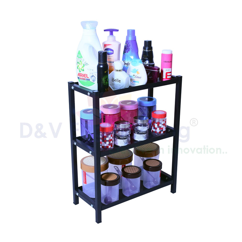 D&V ENGINEERING - Creative in innovation 3-Tier Multipurpose Kitchen Storage Shelf Rack, Kitchen Countertop Storage Shelf Organizer, Kitchen Spice (3-Tier) (Metal), Tiered Shelf