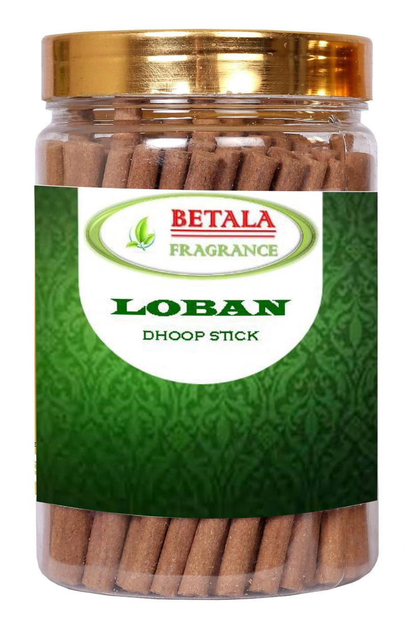 Betala Fragrance LOBAN Flavour Dhoop Sticks for Puja (Charcoal Free), Pack of 200 Gm, 70 Batti Approx with Stand Holder in Storage Box (200 GM)