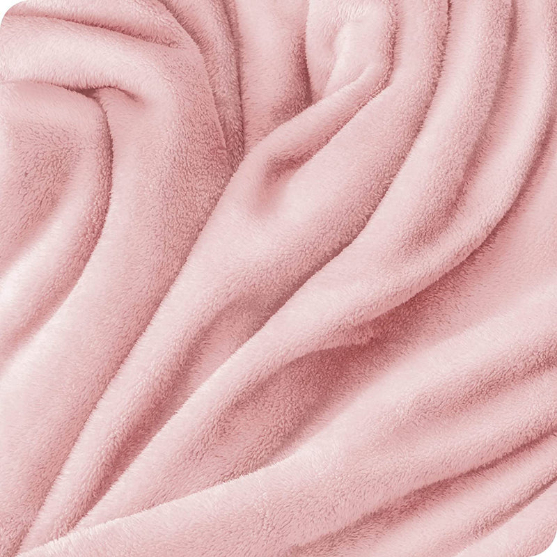 VAS COLLECTION® Premium Plush Double Blanket | 300 GSM Lightweight Cozy Soft for Bed, Sofa, Couch, Travel & Camping| 220x230 cm or 86x90 inches | Pink| Flannel