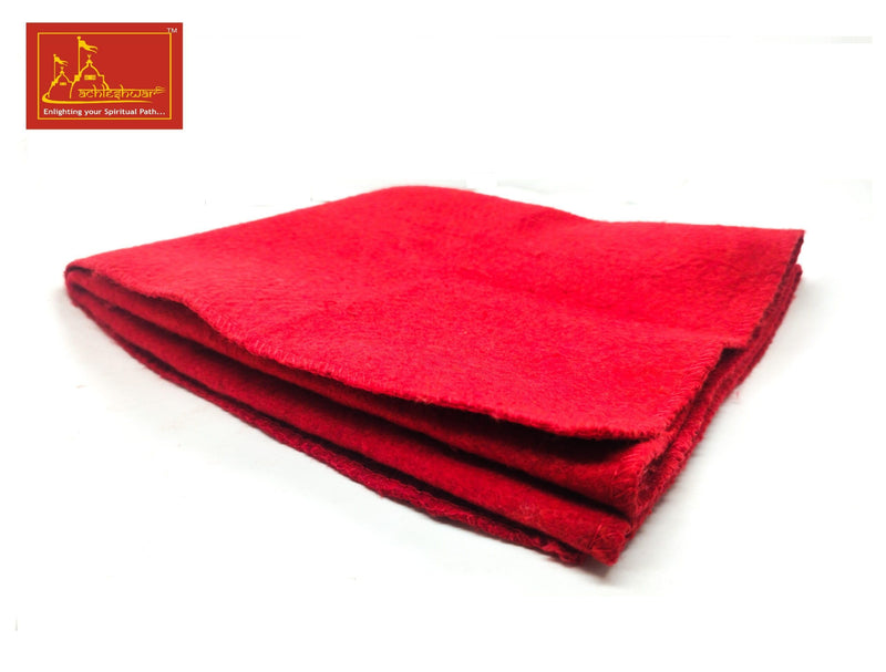 Achleshwar Woollen Aasan/Aasna for Complete Result on Doing Puja and to Avoid Side Effects on Direct Sitting on The Ground and Worshiping.| Home|| Pooja| Red, (24x20 Inch) ; Ach241