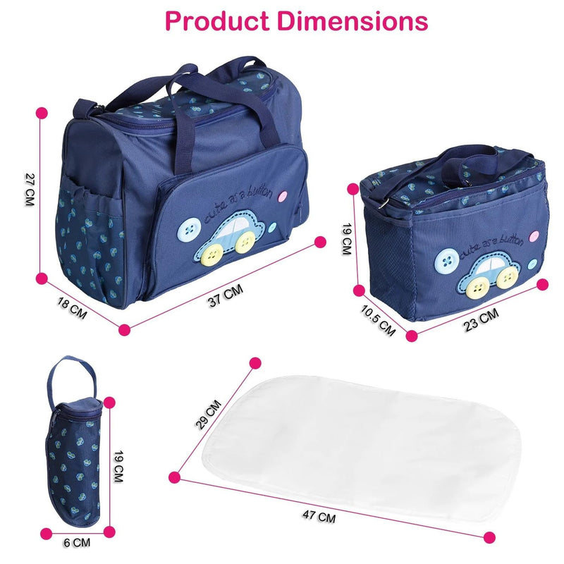 Baby Bucket Baby Diaper Nappy Changing Baby Diaper Bag Mummy Bag Handbag-(Pack of 4 – Navy Blue)