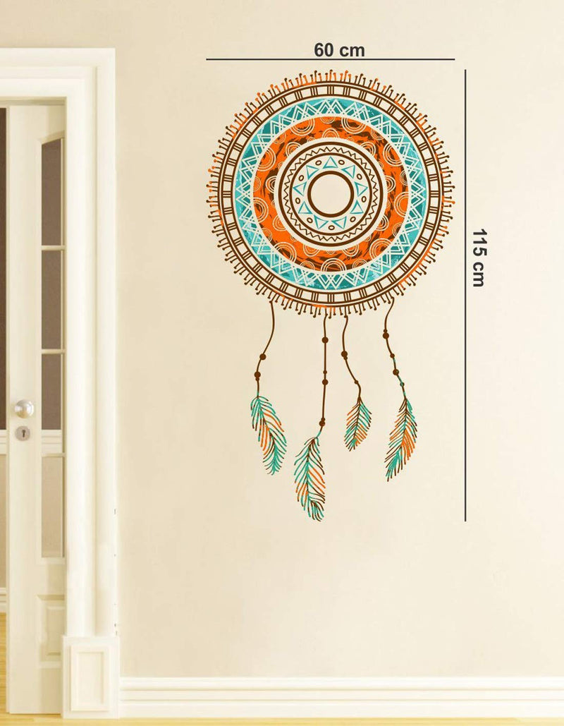 Walltech Hand Drawn Dreamcatcher Wall Sticker| Beautiful Design Wall Decoration Sticker