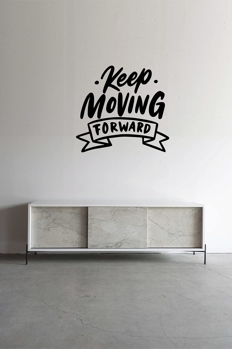 VVWV Keep Moving Quotes Wall Stickers Motivational Kids Bedroom Living Room Home Restaurant Oil Proof Vinyl Decals Wall Decoration L X H 50 X 46 Cms