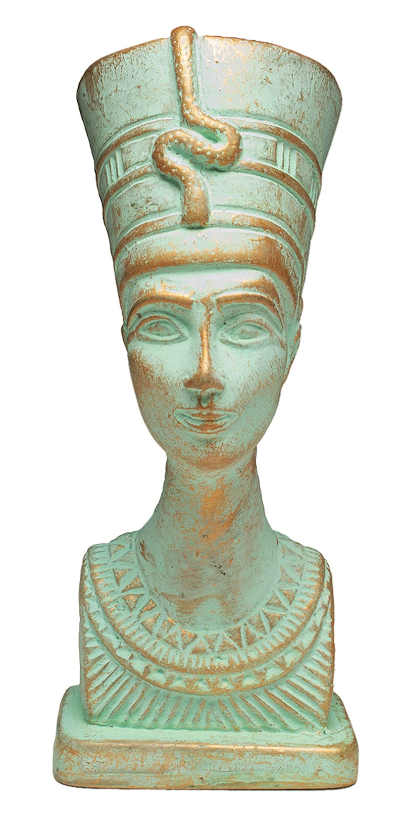 Discoveries Egyptian Imports Authentic Statue - Patina Finish - Nefertiti Bust - Beautiful One - 5" - Made in Egypt