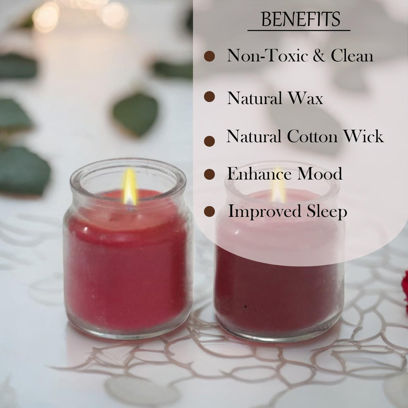 TAHA VENTURES Scented Strawberry Candles for Home Décor, Meditation, Spa, Festival |Soy Wax |240 Grams Each Set of 2