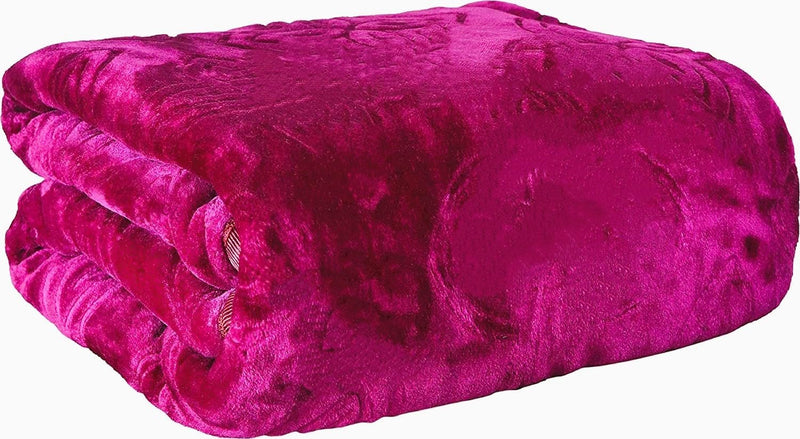 SHOPBITE Single Bed Mink Blanket Heavy Winter Mink Soft AC Room Fleece All Weather Warm Kambal (Wine, Single Bed)